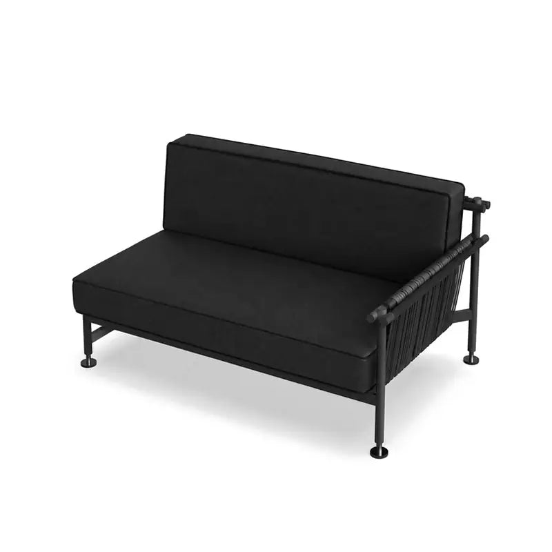 Canapé modulable d'extérieur Hamptons Vondom, module gauche, coloris aluminium noir, canapé de la même couleur