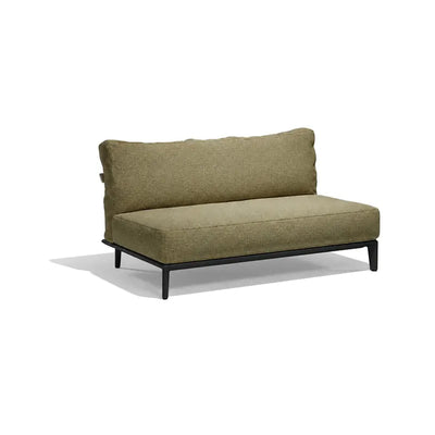 Canapé modulaire d'extérieur Pasadena Vondom, module central, coloris aluminium noir, tissu vert