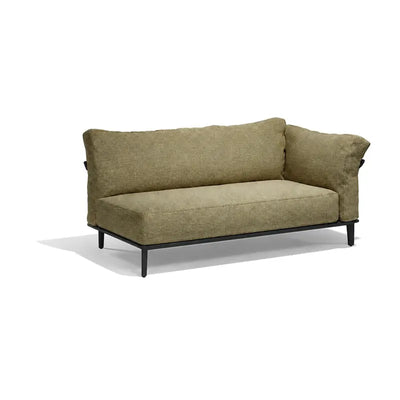 Canapé modulaire d'extérieur Pasadena Vondom, module gauche, coloris aluminium noir, tissu vert