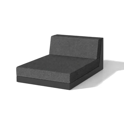 Canapé modulable d'extérieur Pixel Vondom, méridienne, taille 100x151x63 cm, coloris noir, coussins gris chinés