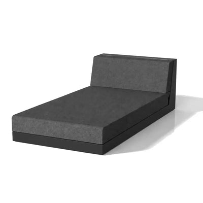 Canapé modulable d'extérieur Pixel Vondom, méridienne, taille 100x203x63 cm, coloris noir, coussins gris chinés