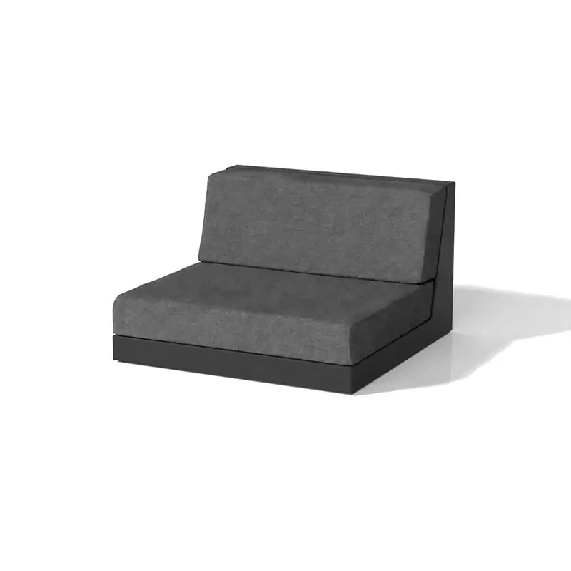 Canapé modulable d'extérieur Pixel Vondom, module central, taille 100x101x63 cm, coloris noir, coussins gris chinés