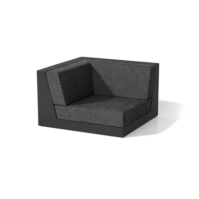 Canapé modulable d'extérieur Pixel Vondom, module droit, coloris noir, coussins gris chinés