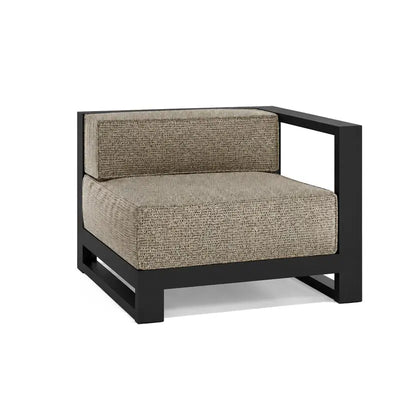 Canapé modulable d'extérieur Posidonia Vondom, module accoudoir gauche, coloris aluminium noir, tissu d'origine