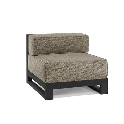 Canapé modulable d'extérieur Posidonia Vondom, module central, coloris aluminium noir, tissu d'origine