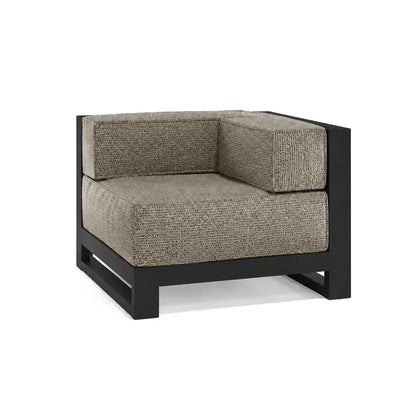 Canapé modulable d'extérieur Posidonia Vondom, module coin, coloris aluminium noir, tissu d'origine