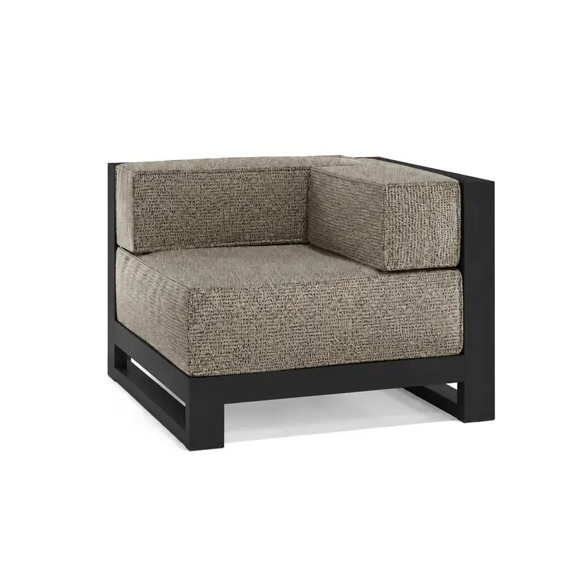 Canapé modulable d'extérieur Posidonia Vondom, module coin, coloris aluminium noir, tissu d'origine