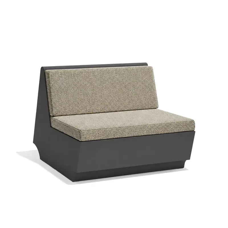 Canapé modulable d'extérieur Rest Vondom, module central, coloris noir, coussins tweed