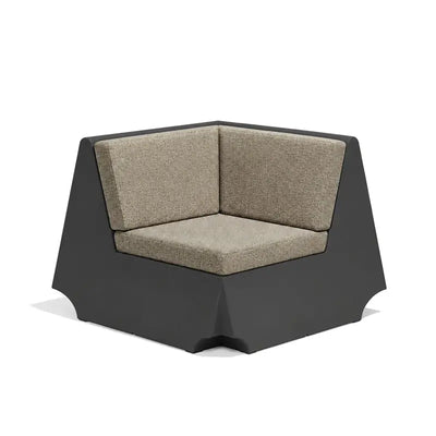 Canapé modulable d'extérieur Rest Vondom, module coin, coloris noir, coussins tweed