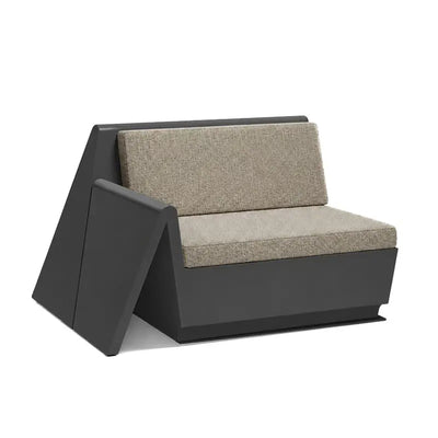 Canapé modulable d'extérieur Rest Vondom, module droit, coloris noir, coussins tweed
