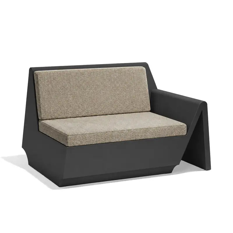 Canapé modulable d'extérieur Rest Vondom, module gauche, coloris noir, coussins tweed