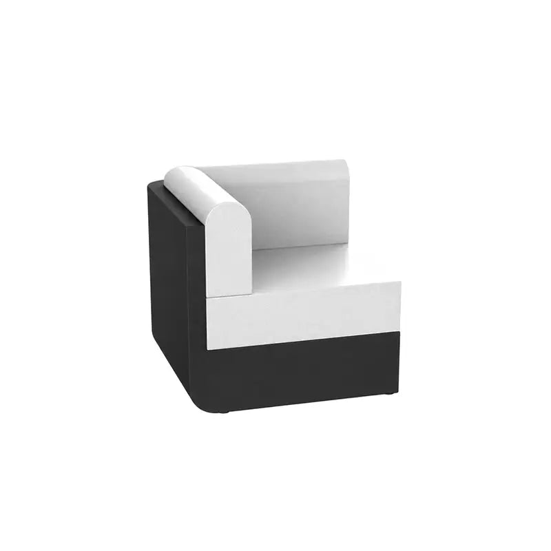 Canapé modulable d'extérieur ULM Vondom, module coin, coloris noir, coussins blancs