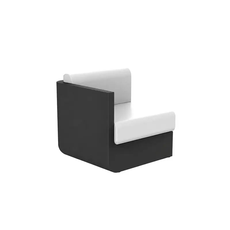 Canapé modulable d'extérieur ULM Vondom, module droit, coloris noir, coussins blancs