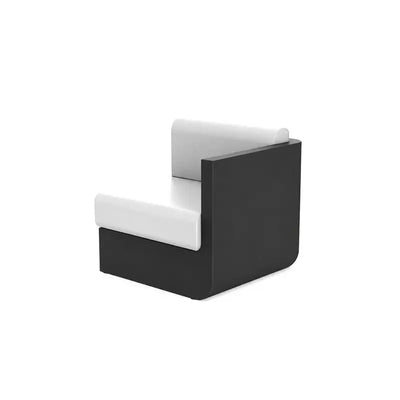 Canapé modulable d'extérieur ULM Vondom, module gauche, coloris noir, coussins blancs