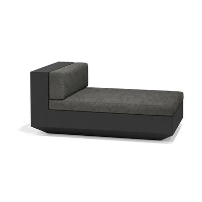 Canapé modulable d'extérieur Vela Vondom, méridienne, coloris noir, coussins gris graphite