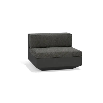 Canapé modulable d'extérieur Vela Vondom, module central, taille 100x100x72 cm, coloris noir, coussins gris graphite