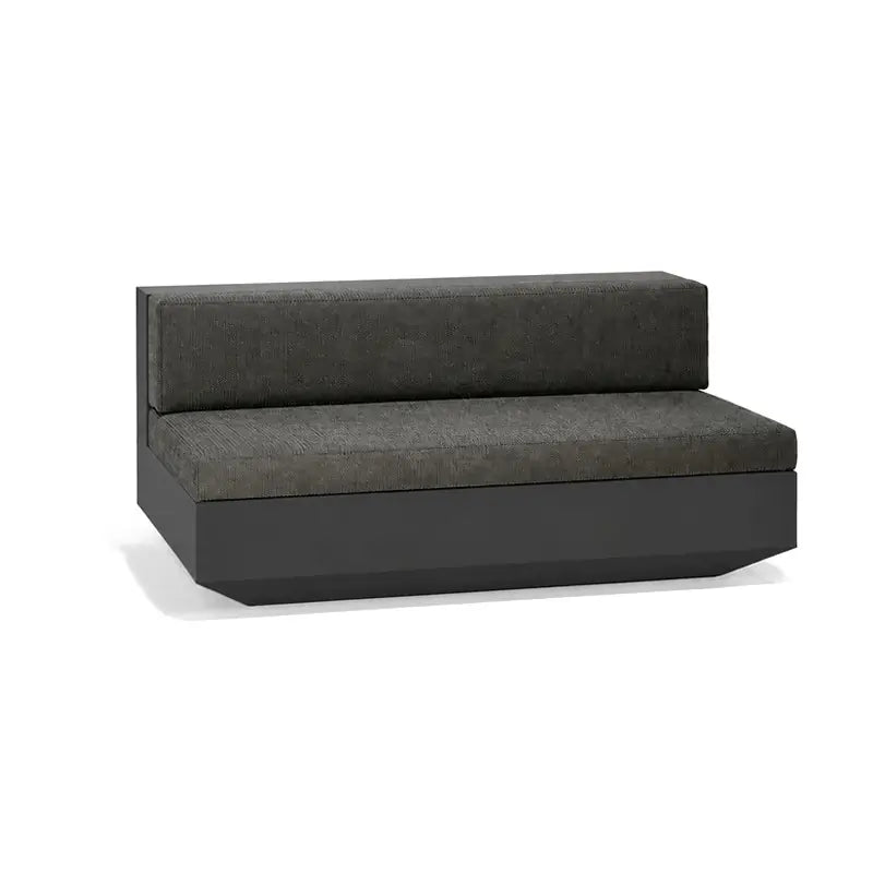 Canapé modulable d'extérieur Vela Vondom, module central, taille 160x100x72 cm, coloris noir, coussins gris graphite