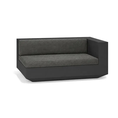 Canapé modulable d'extérieur Vela Vondom, module gauche, taille 100x160x72 cm, coloris noir, coussins gris graphite