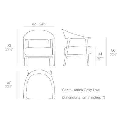 Dimension drawing Chair - Africa Cosy Low
