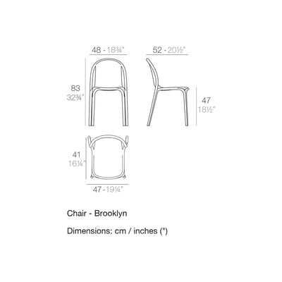 Dimension drawing Chair - Brooklyn