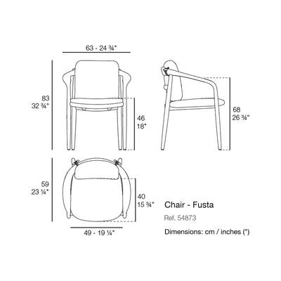Dimension drawing Chair - Fusta