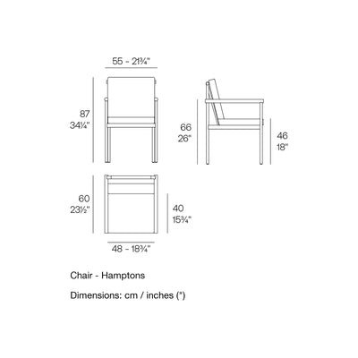 Dimension drawing Chair - Hamptons