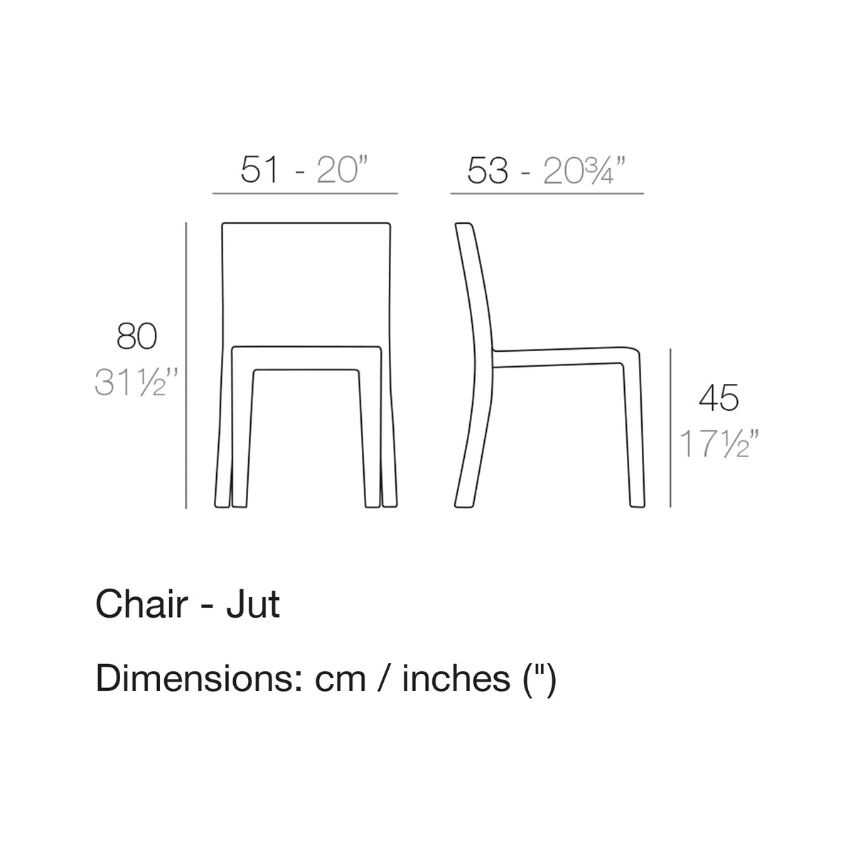 Dimension drawing Chair - Jut