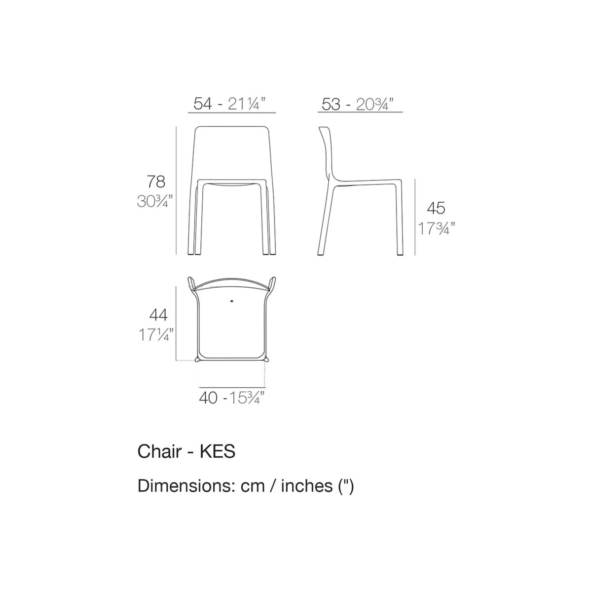 Dimension drawing Chair - KES