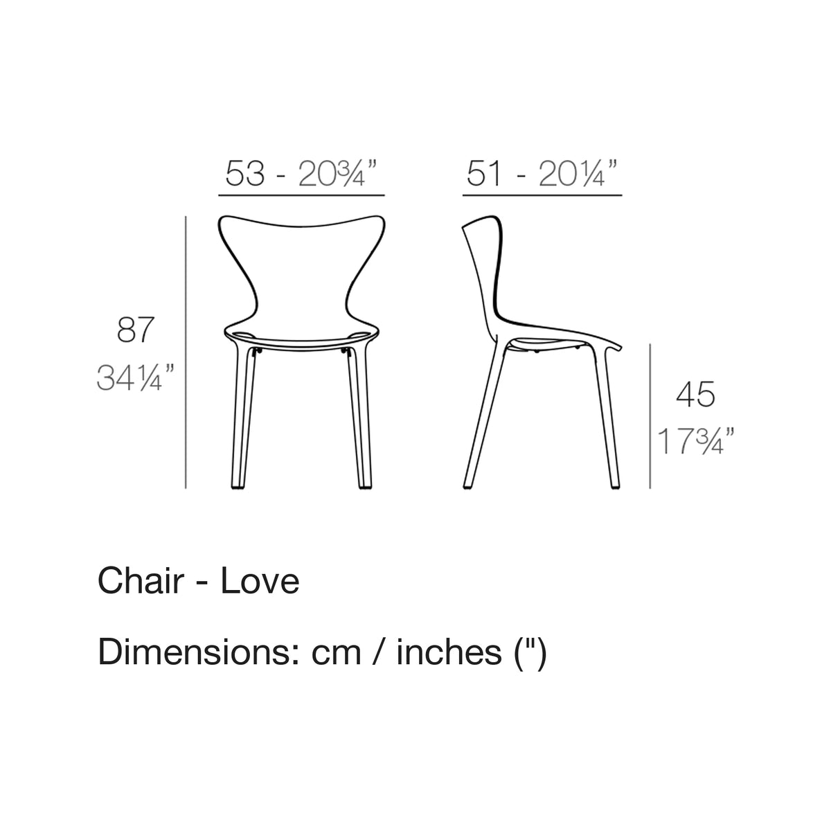 Dimension drawing Chair - Love