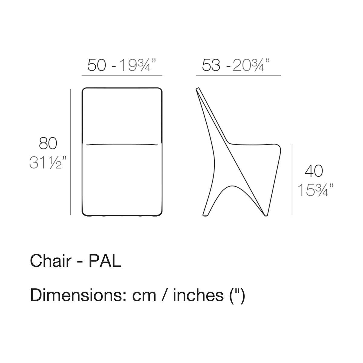 Dimension drawing Chair - PAL