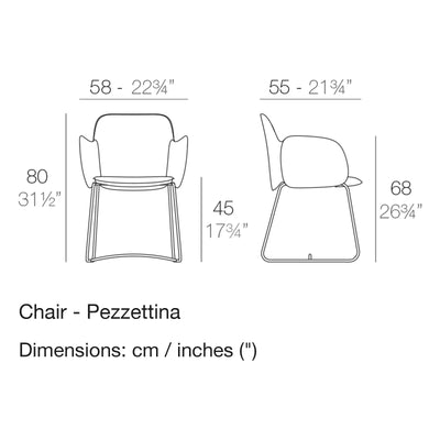 Dimension drawing Chair - Pezzettina
