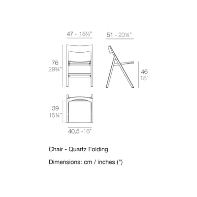 Dimension drawing Chair - Quartz Folding