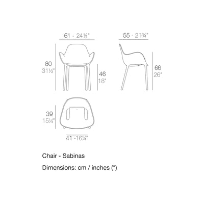 Dimension drawing Chair - Sabinas