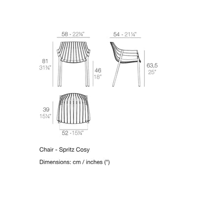 Dimension drawing Chair - Spritz Cosy