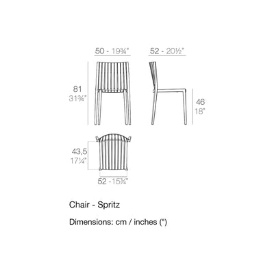 Dimension drawing Chair - Spritz