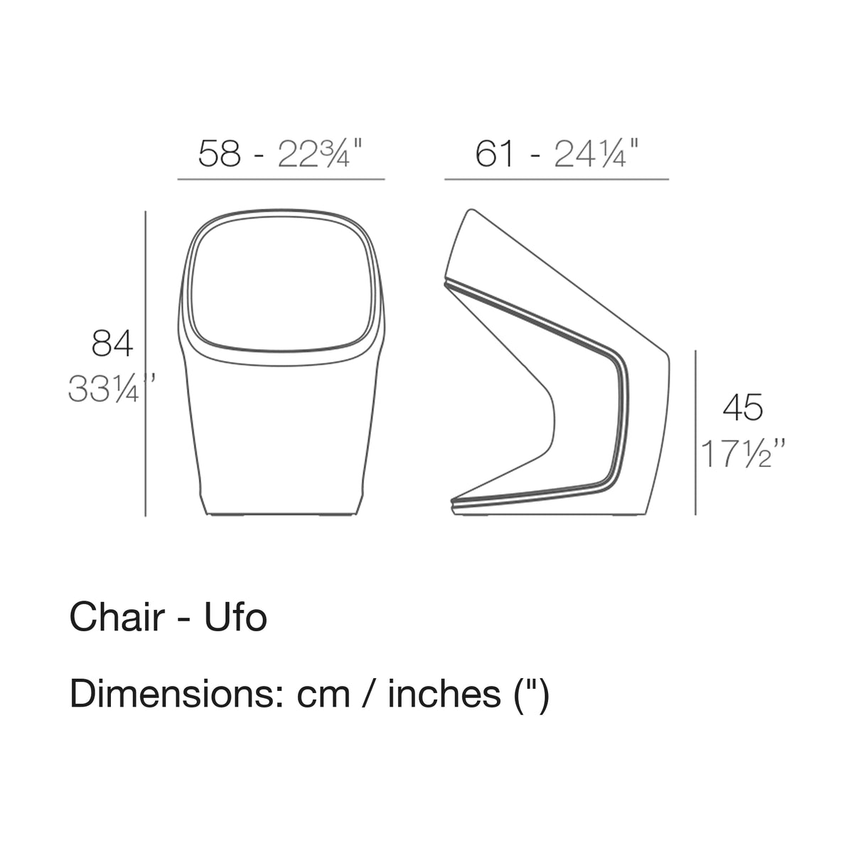 Dimension drawing Chair - Ufo