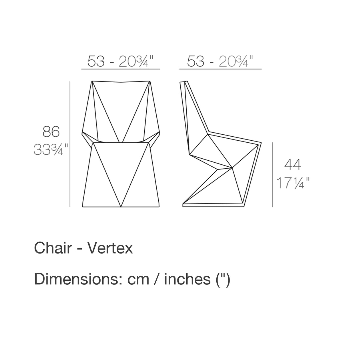 Dimension drawing Chair - Vertex