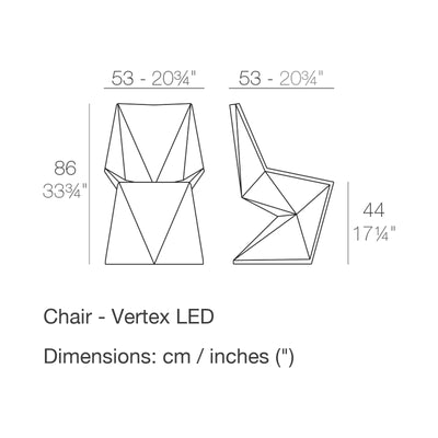Dimension drawing Chair - Vertex LED