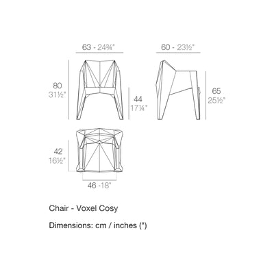 Dimension drawing Chair - Voxel Cosy