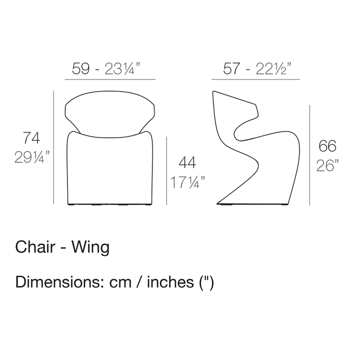 Dimension drawing Chair - Wing