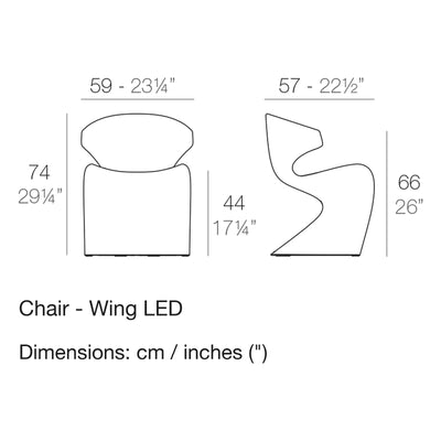 Dimension drawing Chair - Wing LED