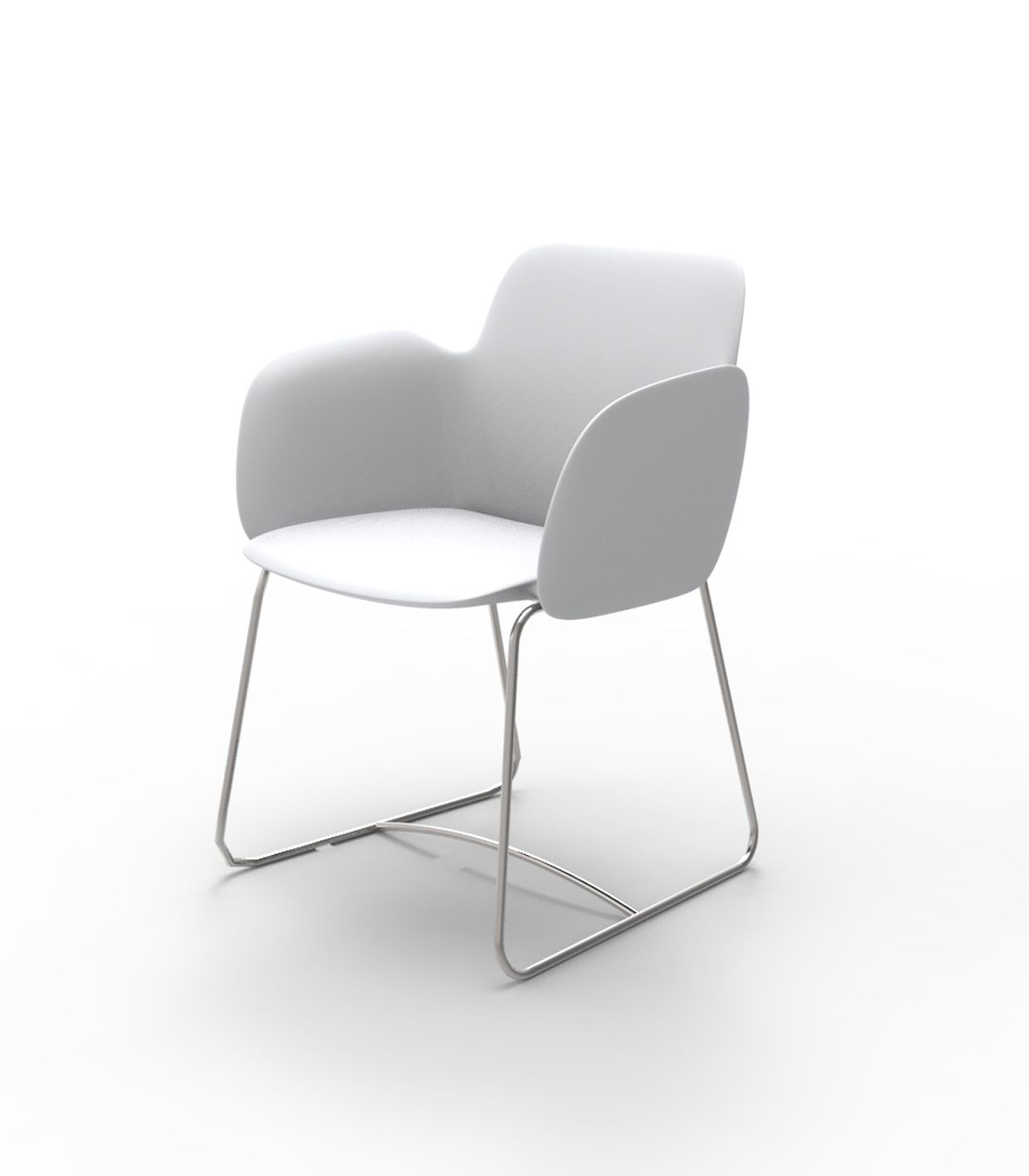 Chaise 2 Pieds Collection Pezzettina Finition Mate Couleur Blanc Vondom