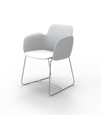 Chaise 2 Pieds Collection Pezzettina Finition Mate Couleur Blanc Vondom