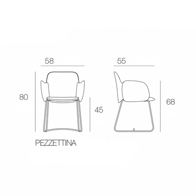 Chaise 2 Pieds Collection Pezzettina Vondom