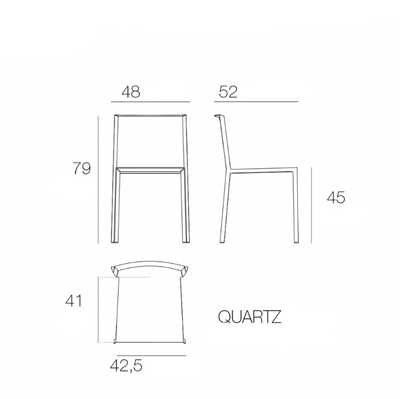 Chaise Collection Quartz Vondom Accoudoirs Sans