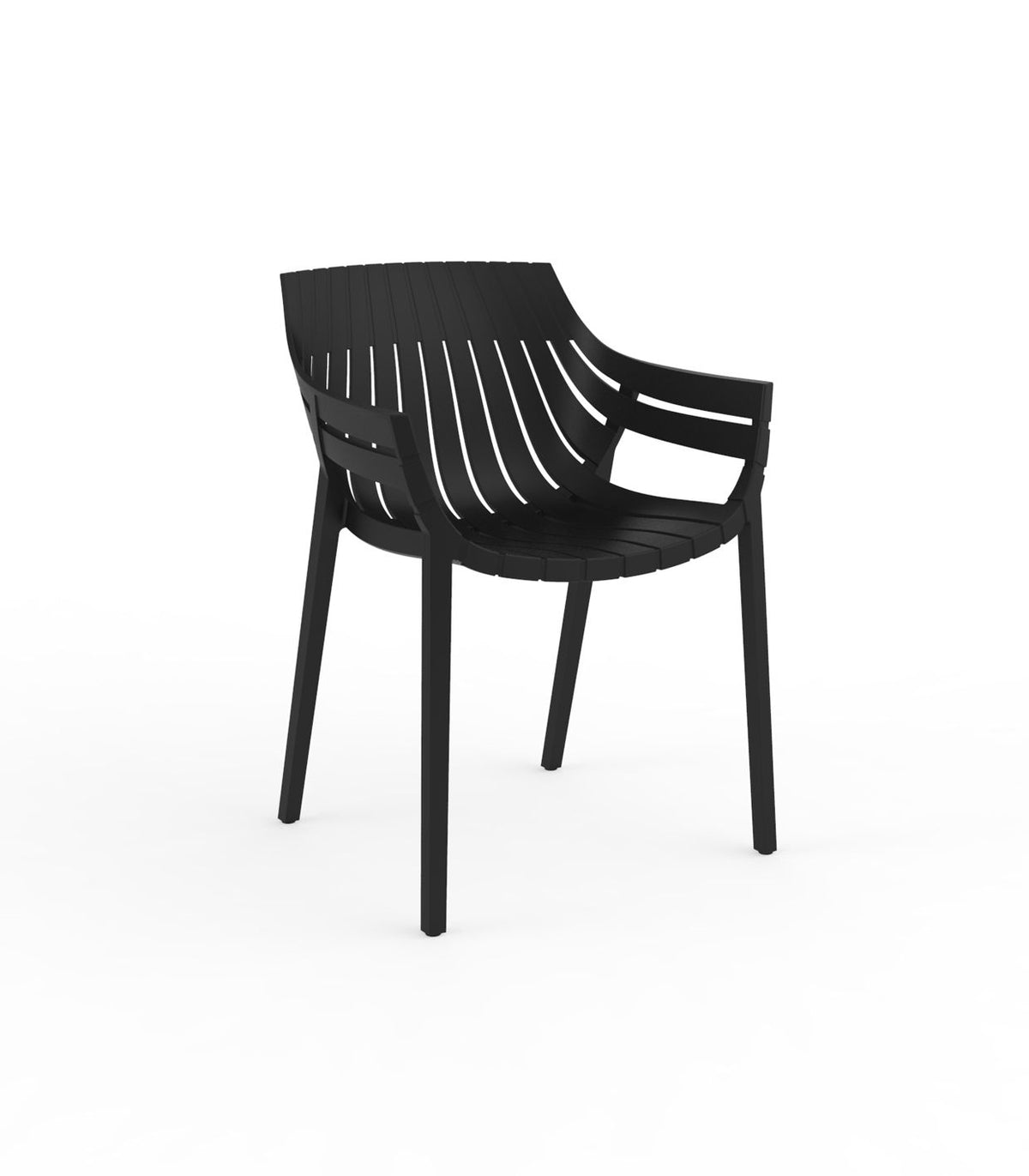 Chaise Collection Spritz en Polypropylène avec Accoudoirs Couleur Noir Vondom