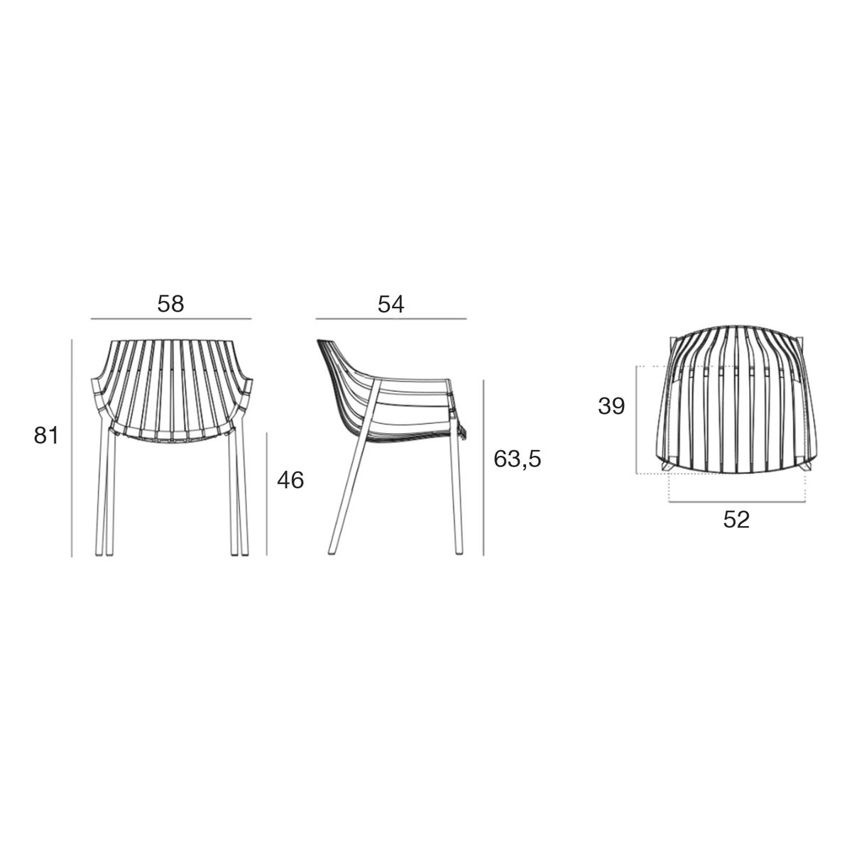 Chaise Collection Spritz en Polypropylène avec Accoudoirs Vondom