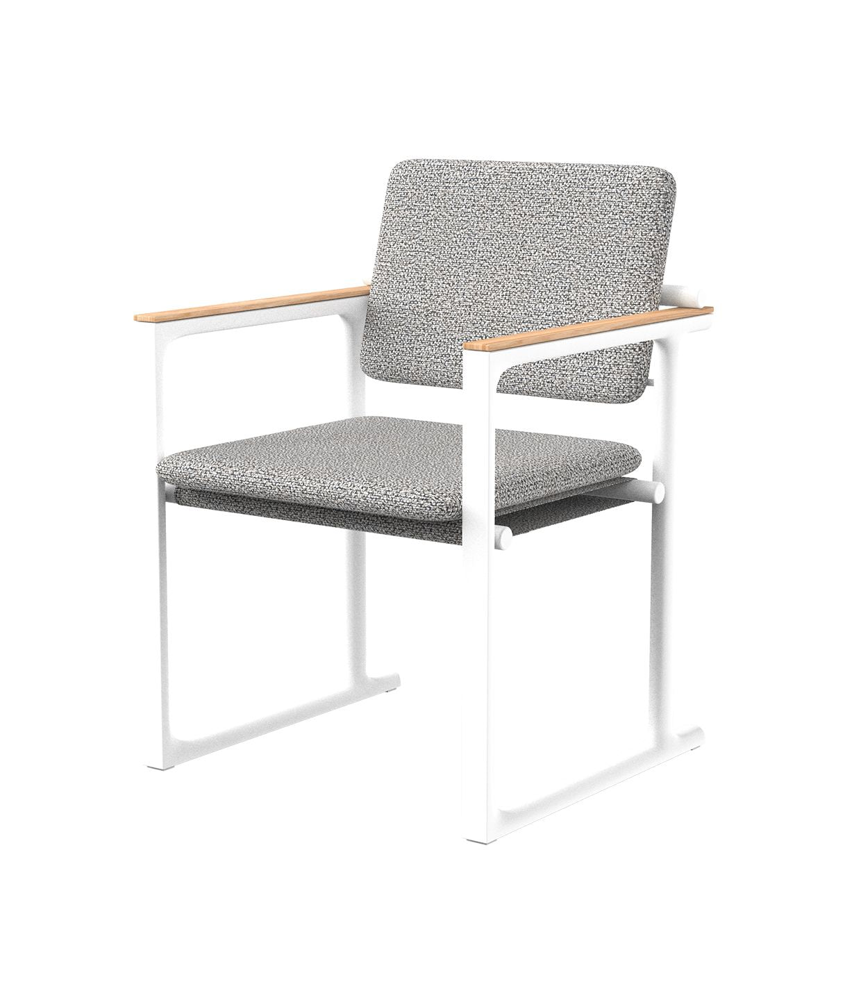 Chaise Collection Tulum Vondom Couleur Aluminium blanc Couleur bois Bois de teck naturel