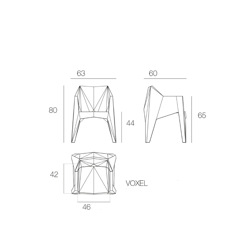 Chaise Collection Voxel avec Assise et Dossier en Polypropylène Vondom - 6