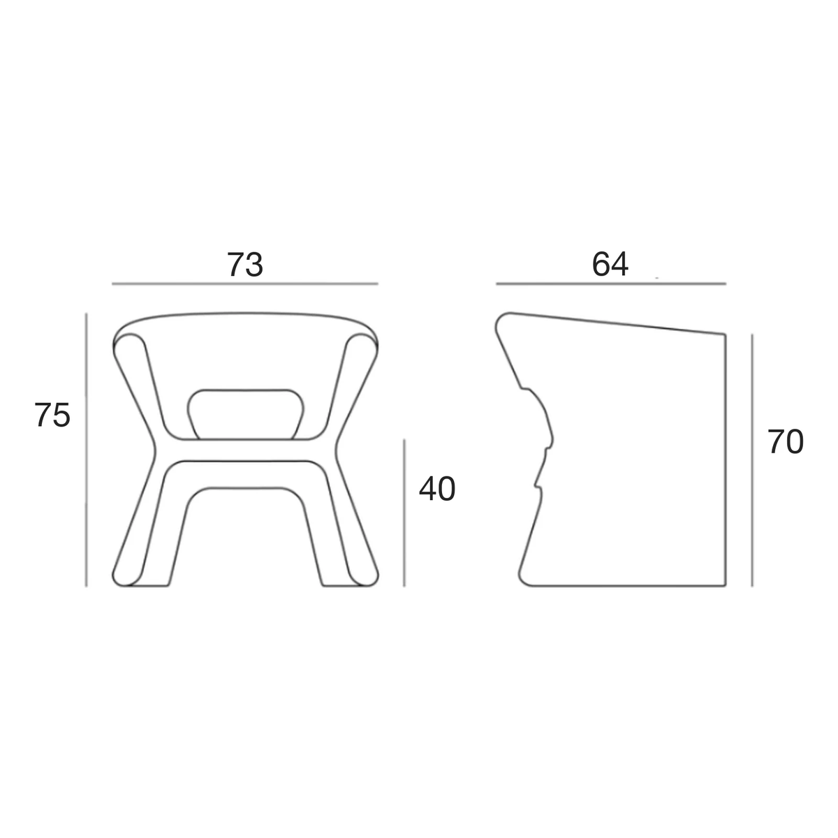 Chaise de Jardin Collection PAL avec Accoudoir Vondom